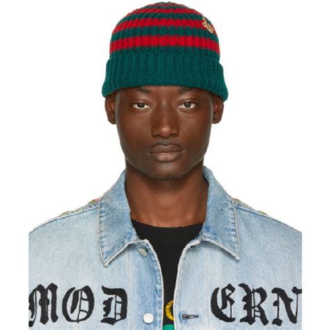 gucci red green stripe beanie|authentic Gucci hat.